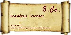 Bogdányi Csongor névjegykártya