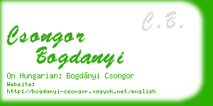 csongor bogdanyi business card